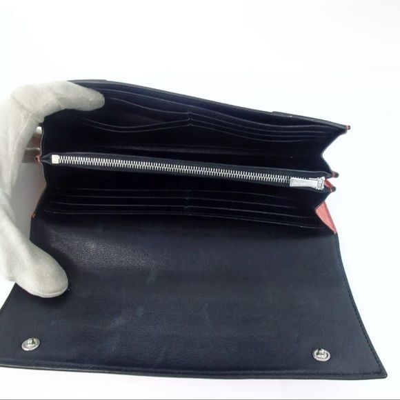 AUTH Celine Red Leather Long Wallet - Picture 4 of 5